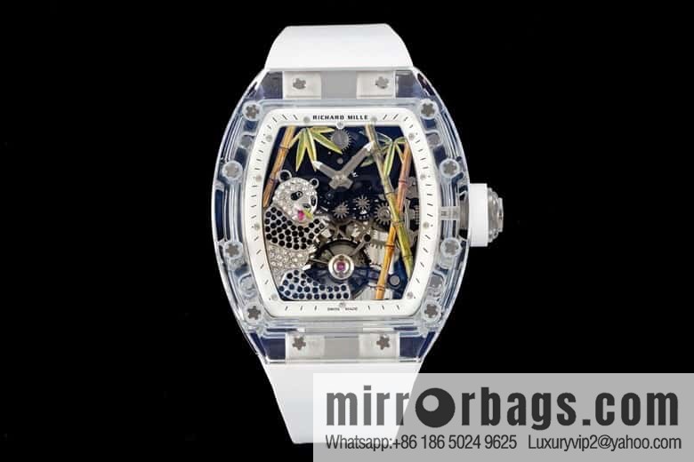 RICHARD MILLE Panda Eats Golden Bamboo, Crystal RM26-01 Tourbillon Watch