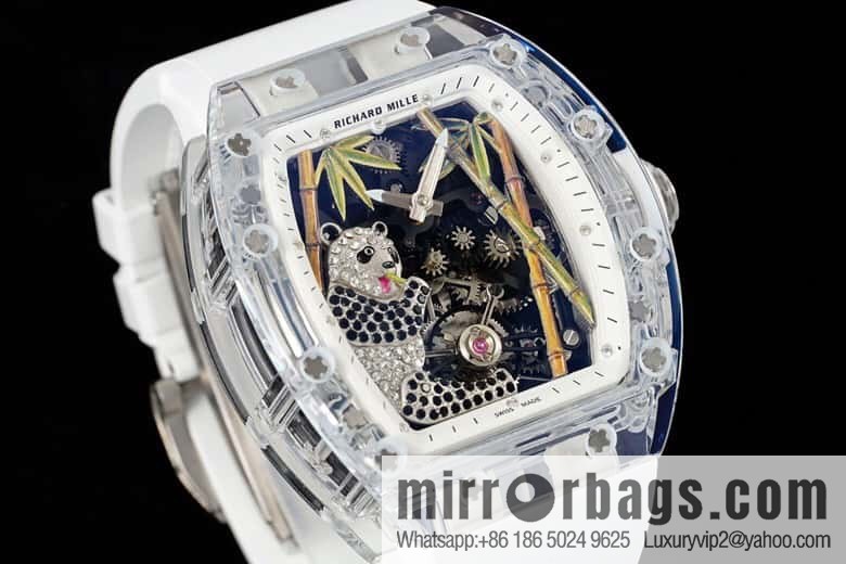 RICHARD MILLE Panda Eats Golden Bamboo, Crystal RM26-01 Tourbillon Watch