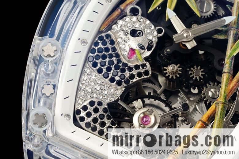 RICHARD MILLE Panda Eats Golden Bamboo, Crystal RM26-01 Tourbillon Watch