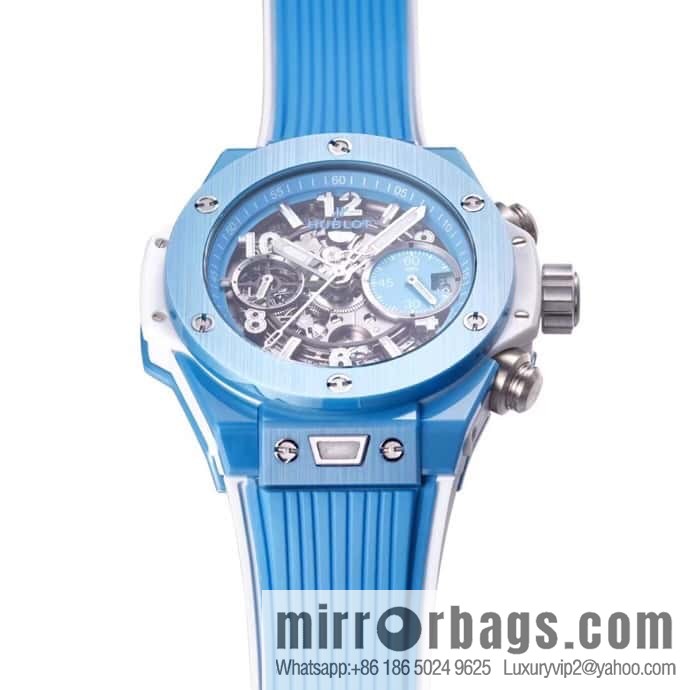 BBF's masterpiece, the king of ceramics HUBLOT Hublot new BIG BANG UNICO Tiffany blue custom Hublot exclusive UNICO HUB 1280 automatic flyback chronograph movement watch