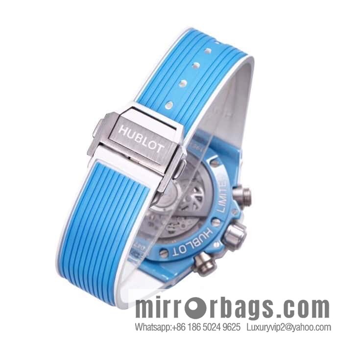 BBF's masterpiece, the king of ceramics HUBLOT Hublot new BIG BANG UNICO Tiffany blue custom Hublot exclusive UNICO HUB 1280 automatic flyback chronograph movement watch