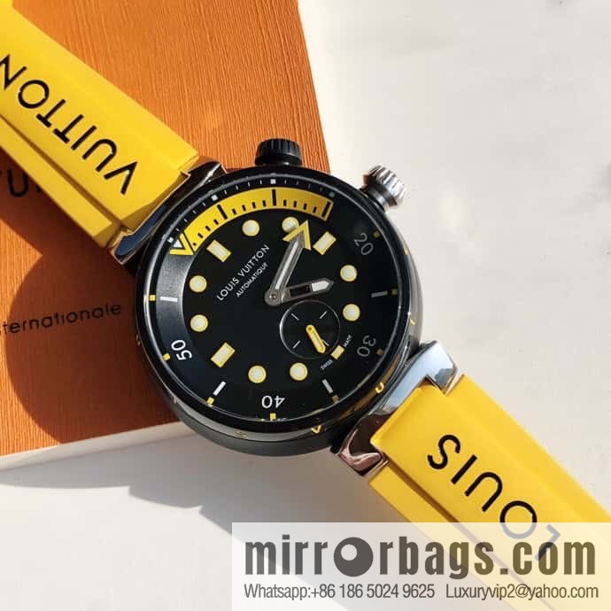 Original LV - TAMBOUR series LV mechanical watch QA172A TAMBOUR STREET DIVER stainless steel automatic watch, 44mm