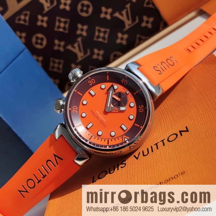 Original LV - TAMBOUR series LV mechanical watch QA172A TAMBOUR STREET DIVER stainless steel automatic watch, 44mm