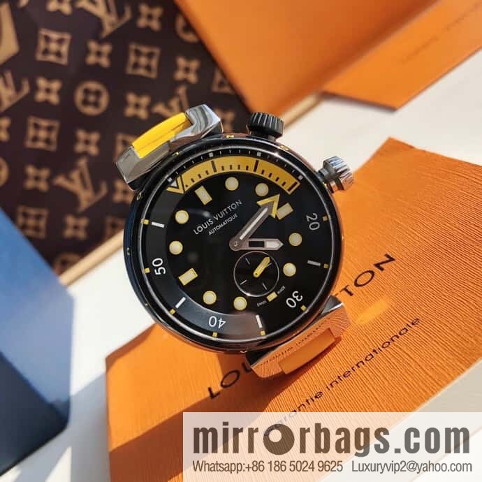 Original LV - TAMBOUR series LV mechanical watch QA172A TAMBOUR STREET DIVER stainless steel automatic watch, 44mm