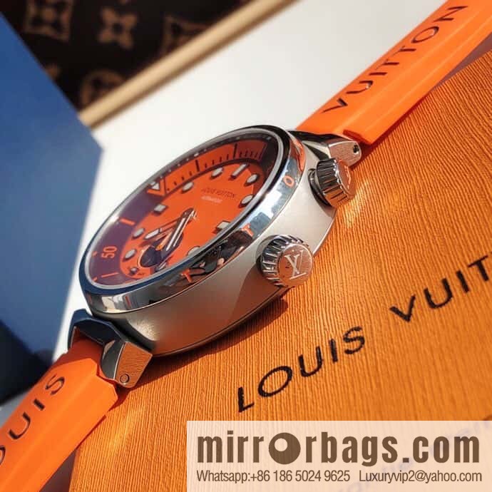 Original LV - TAMBOUR series LV mechanical watch QA172A TAMBOUR STREET DIVER stainless steel automatic watch, 44mm