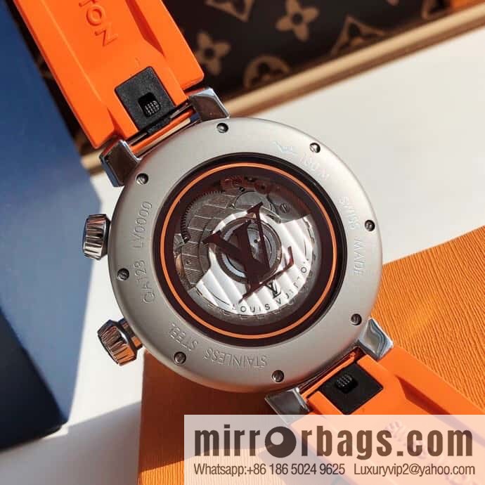 Original LV - TAMBOUR series LV mechanical watch QA172A TAMBOUR STREET DIVER stainless steel automatic watch, 44mm
