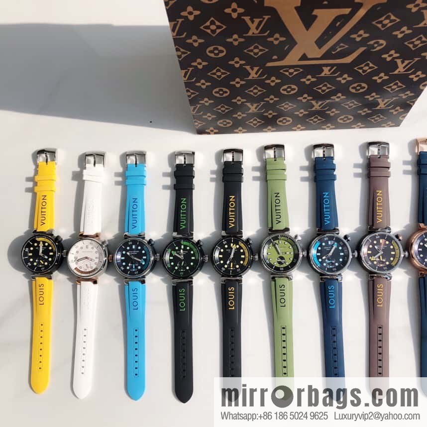 Original LV - TAMBOUR series LV mechanical watch QA172A TAMBOUR STREET DIVER stainless steel automatic watch, 44mm