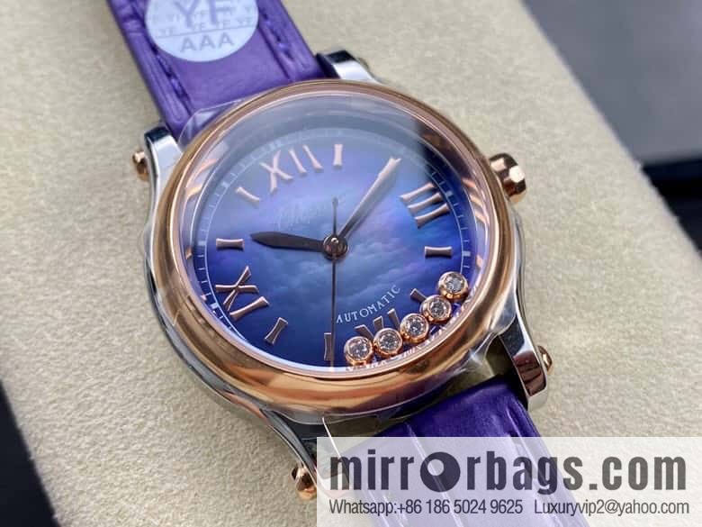 [YF Factory2023 wall crack recommendation, the latest masterpiece] Chopard happy Sports series 274893-5016 (mint green mother shell - pearlescent purple)