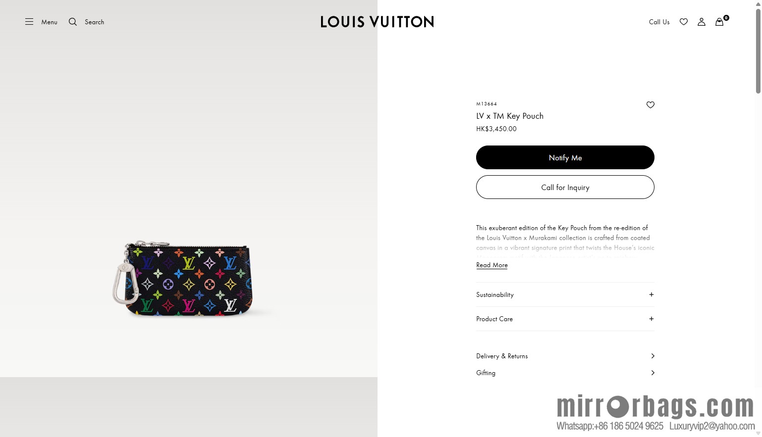 LV M13664 LV x TM Key Pouch