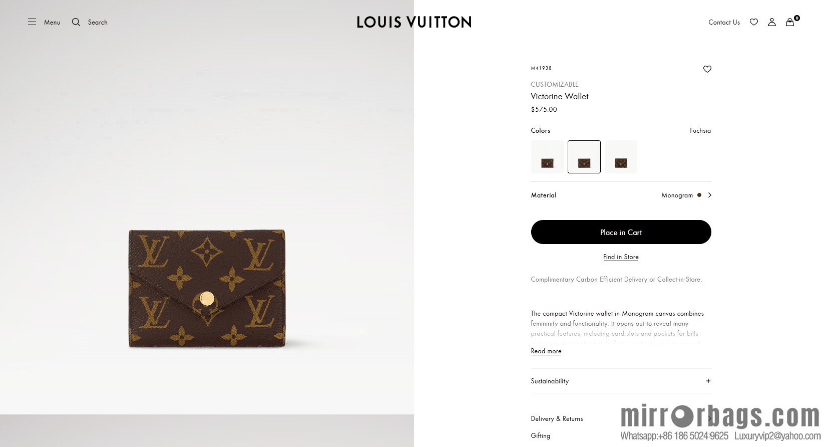 LV Victorine Wallet M41938 Gold Buckle