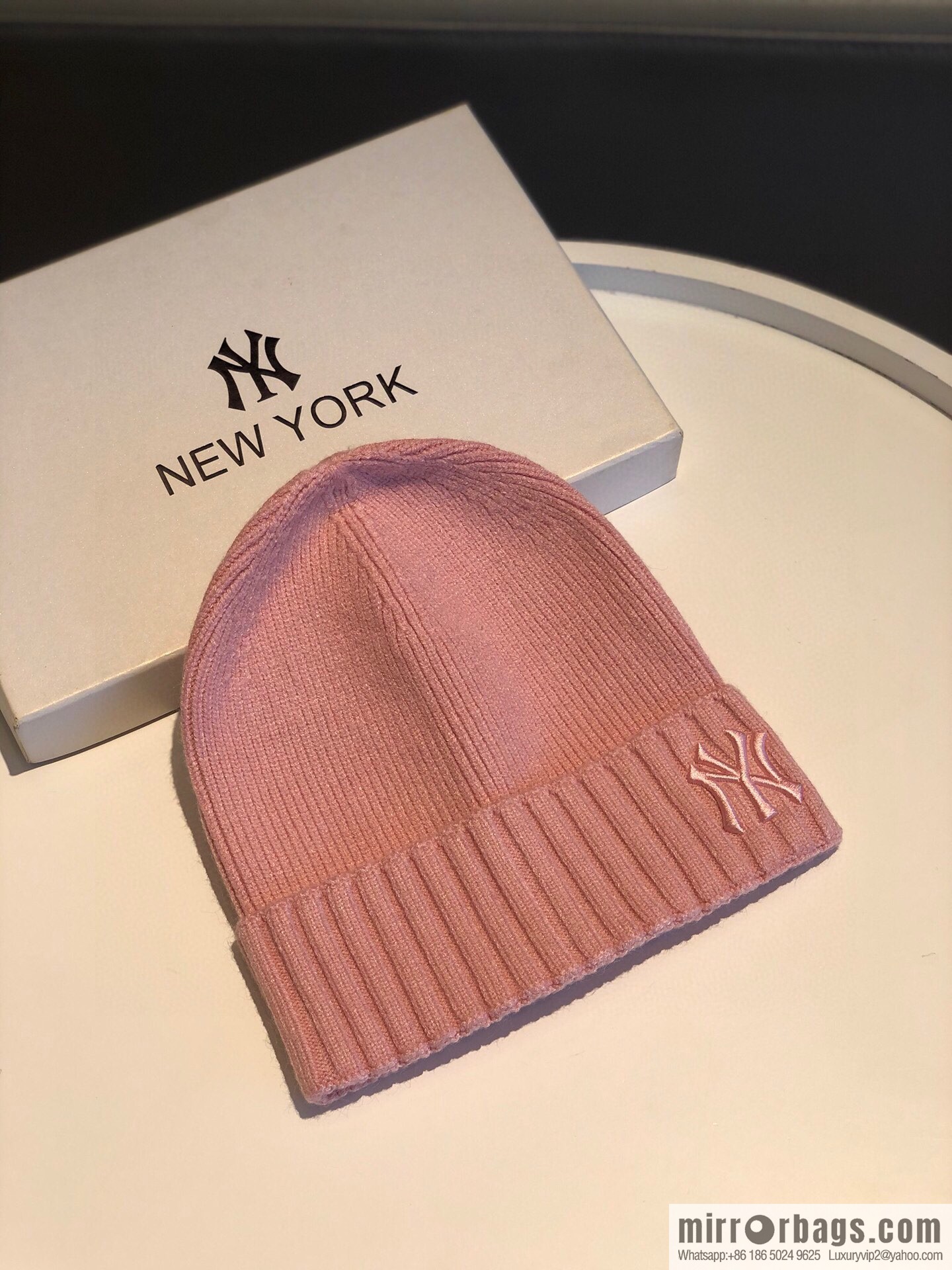 MLB-NY Plush thermal wool knitted hat