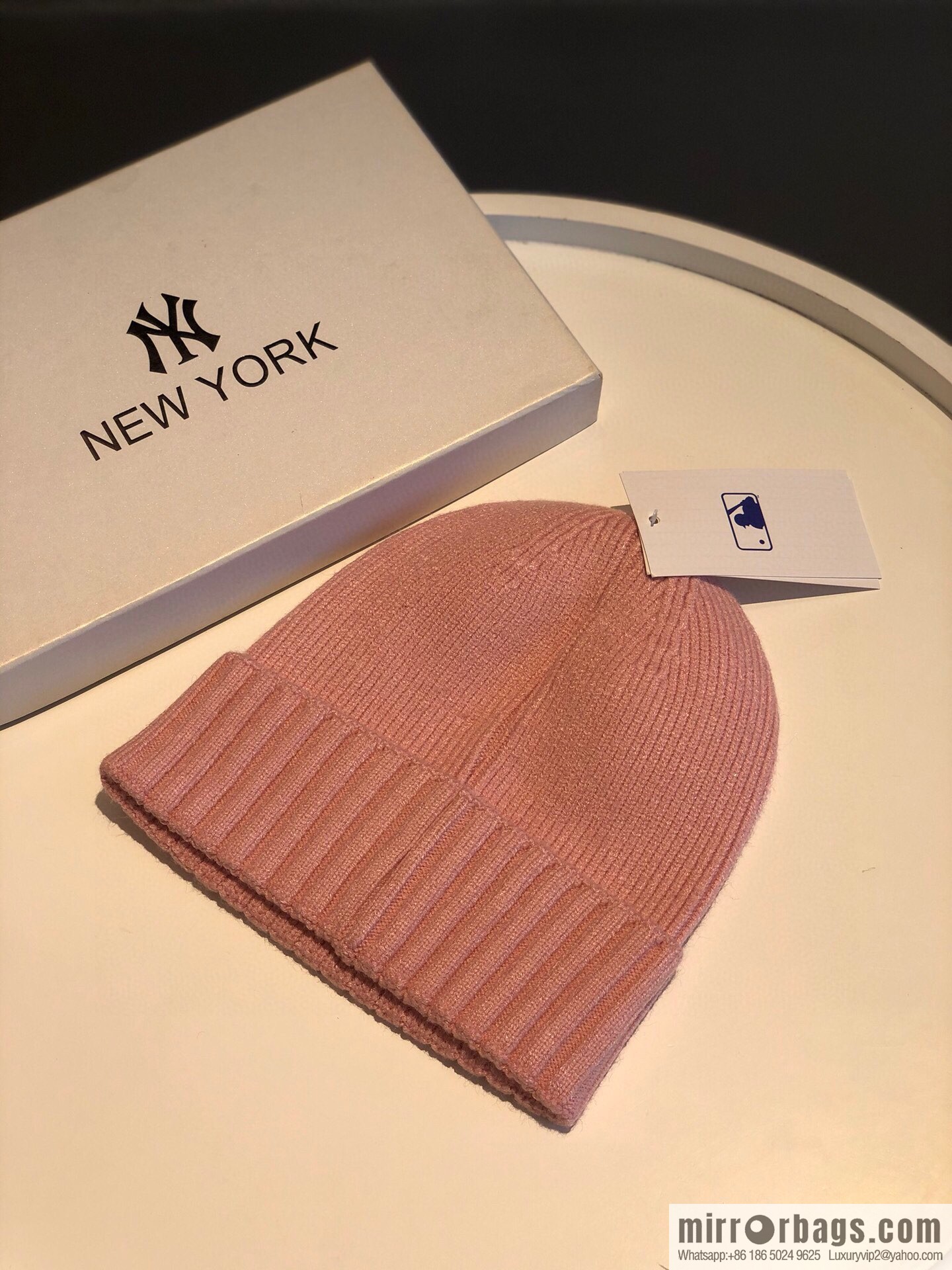MLB-NY Plush thermal wool knitted hat