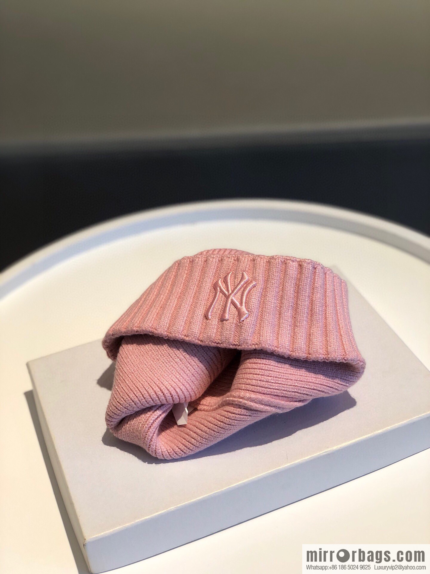MLB-NY Plush thermal wool knitted hat