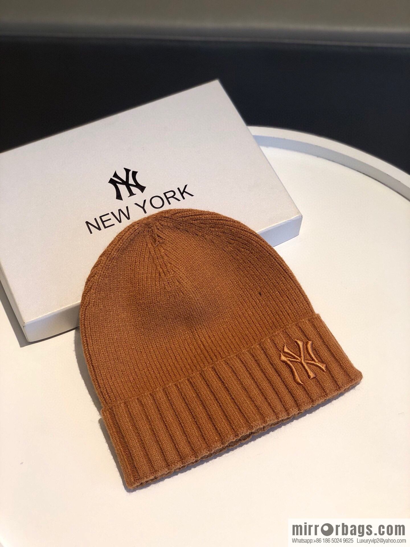 MLB-NY Plush thermal wool knitted hat