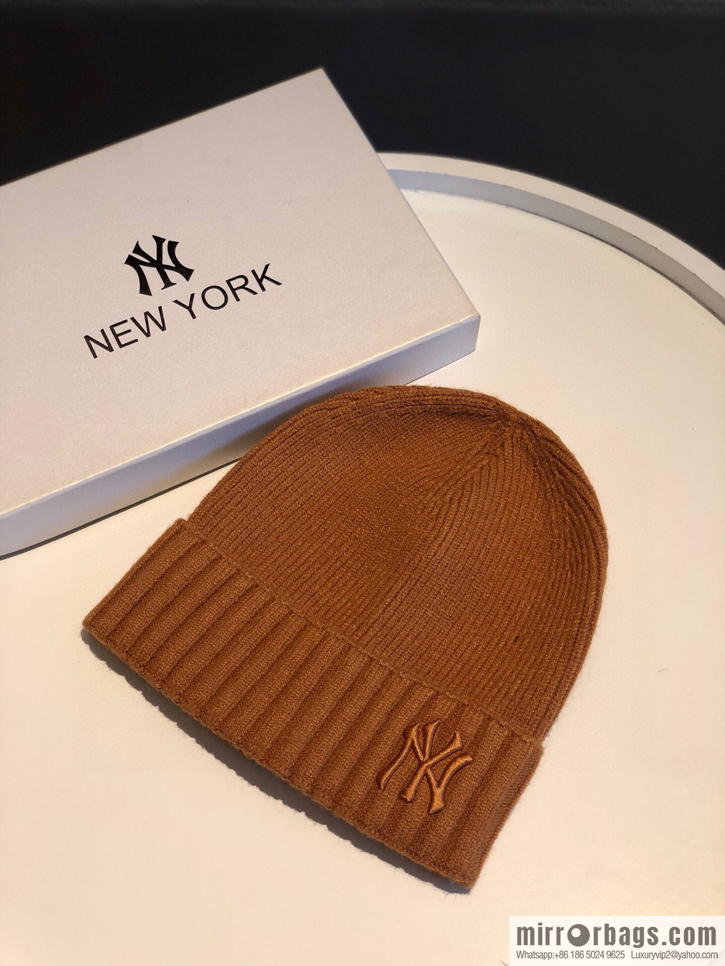 MLB-NY Plush thermal wool knitted hat