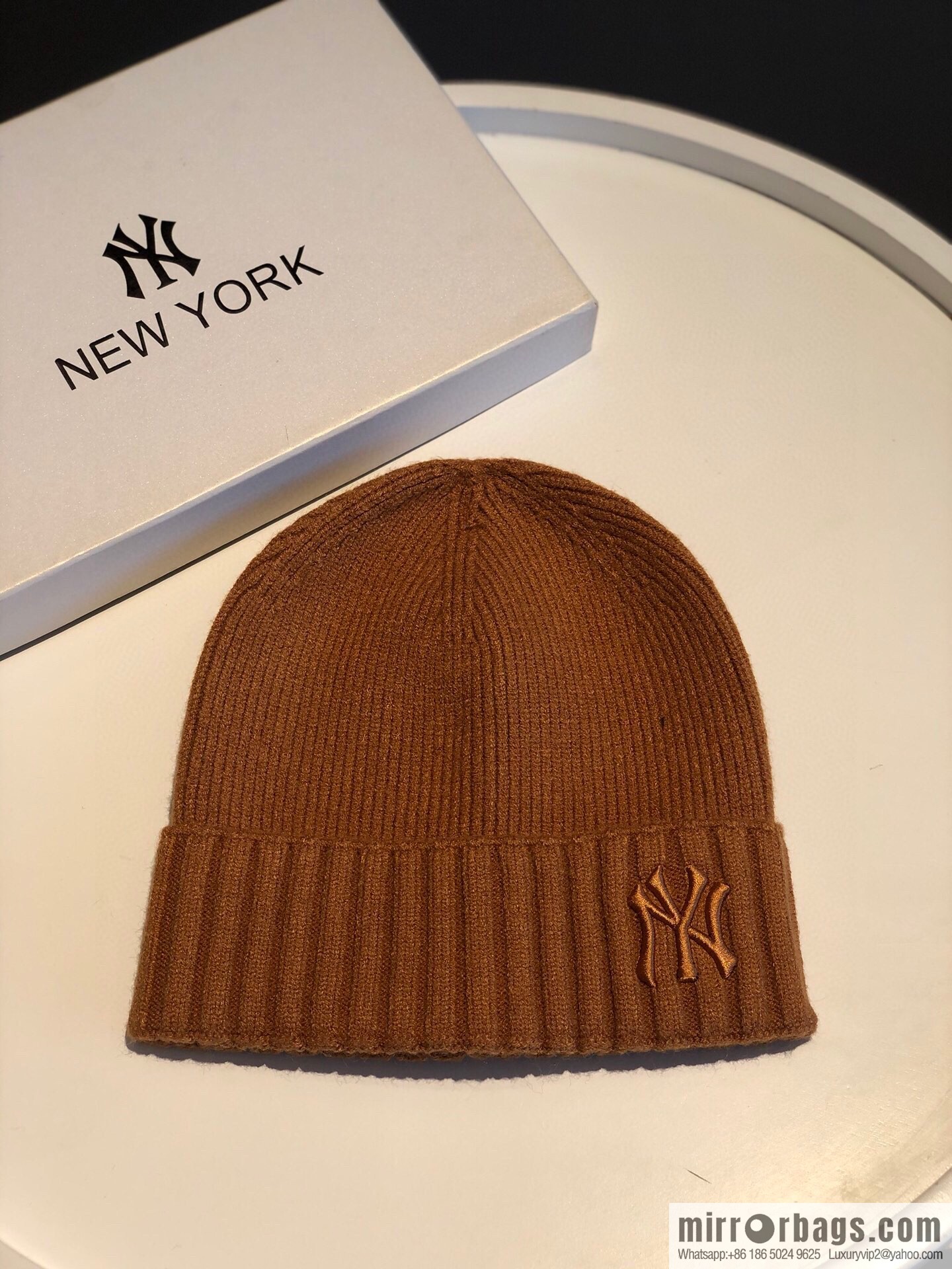MLB-NY Plush thermal wool knitted hat