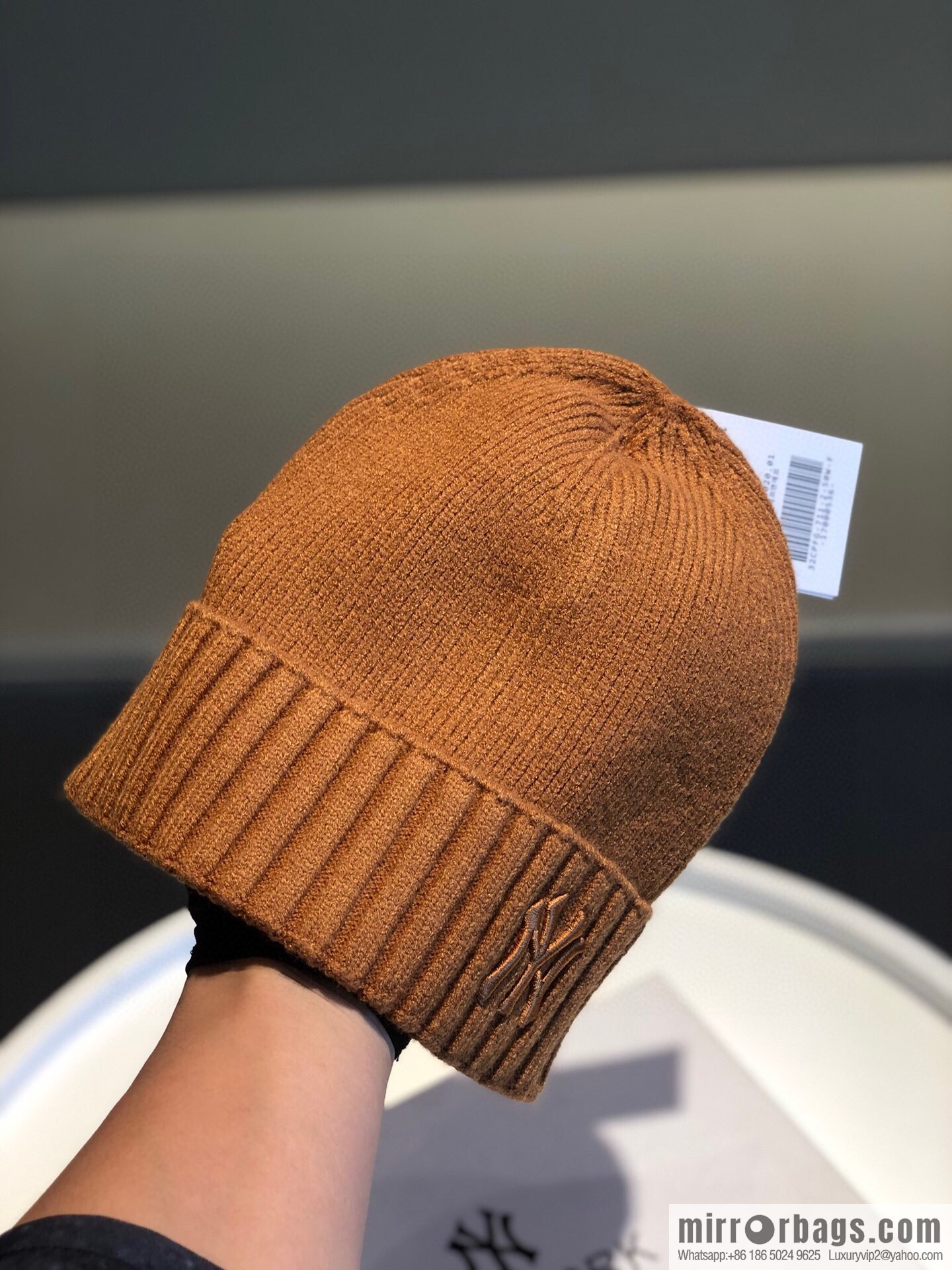 MLB-NY Plush thermal wool knitted hat