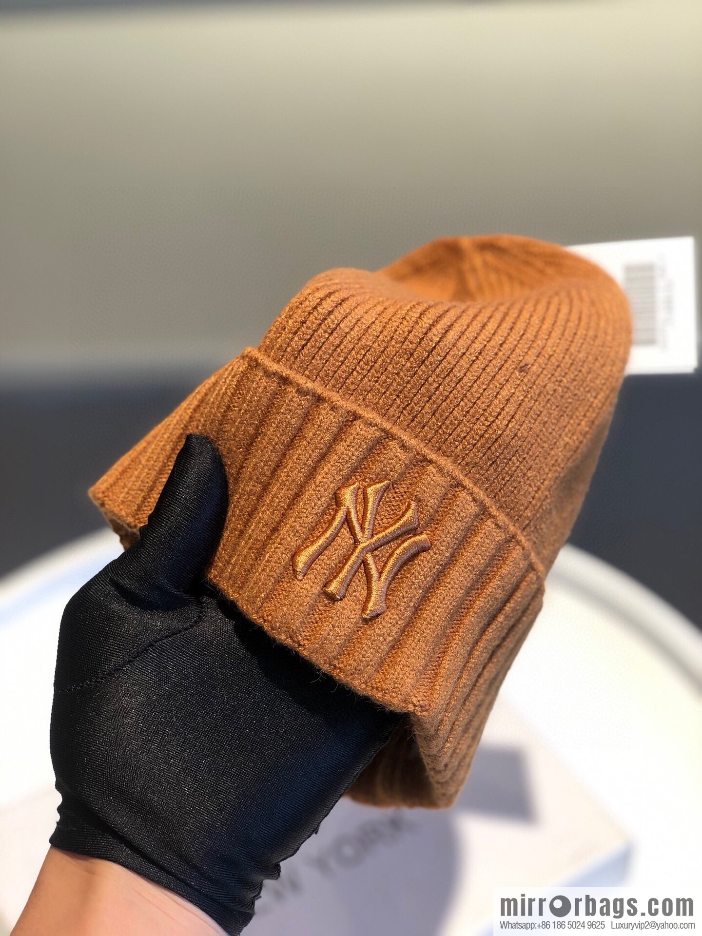 MLB-NY Plush thermal wool knitted hat