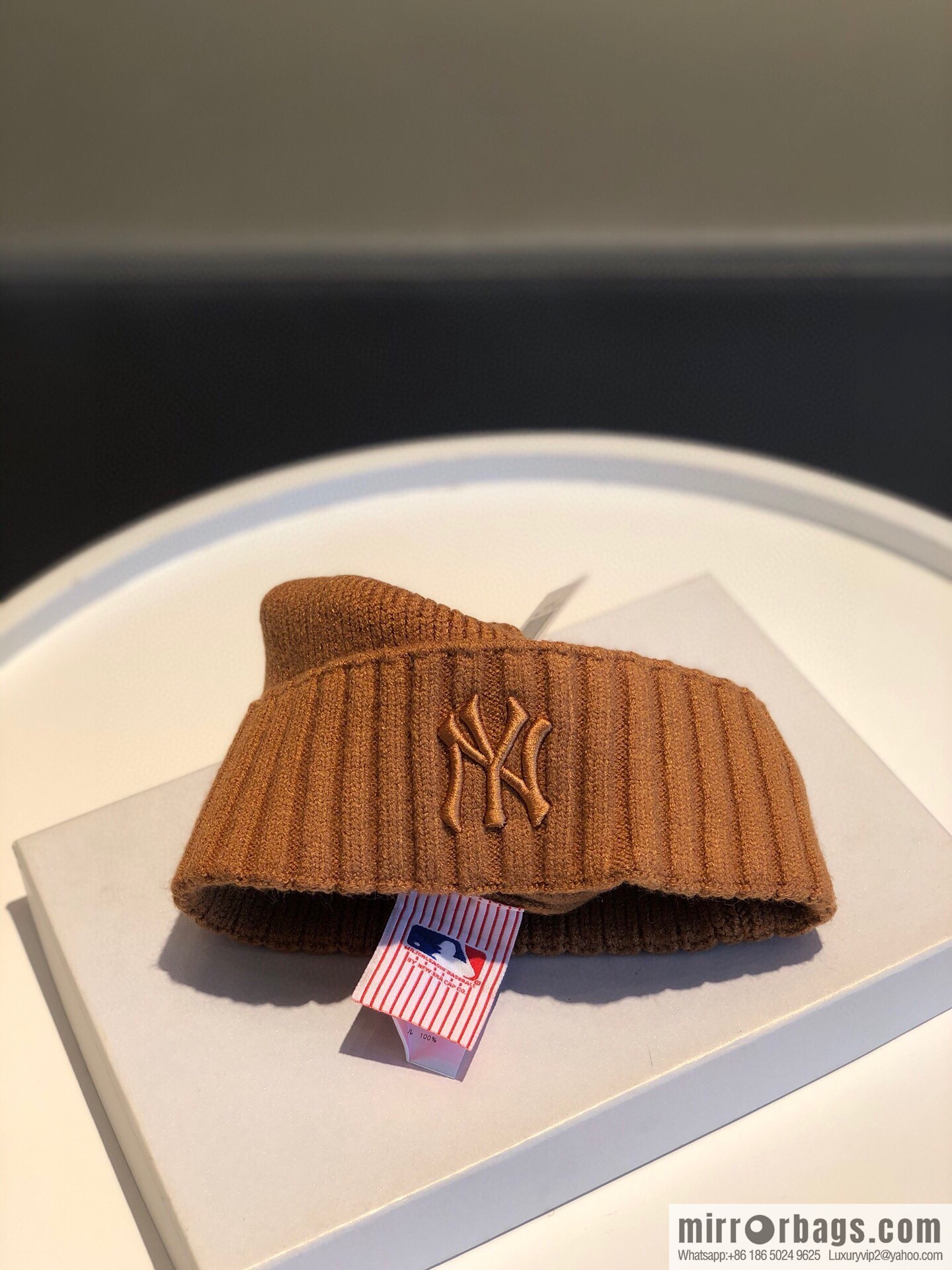 MLB-NY Plush thermal wool knitted hat