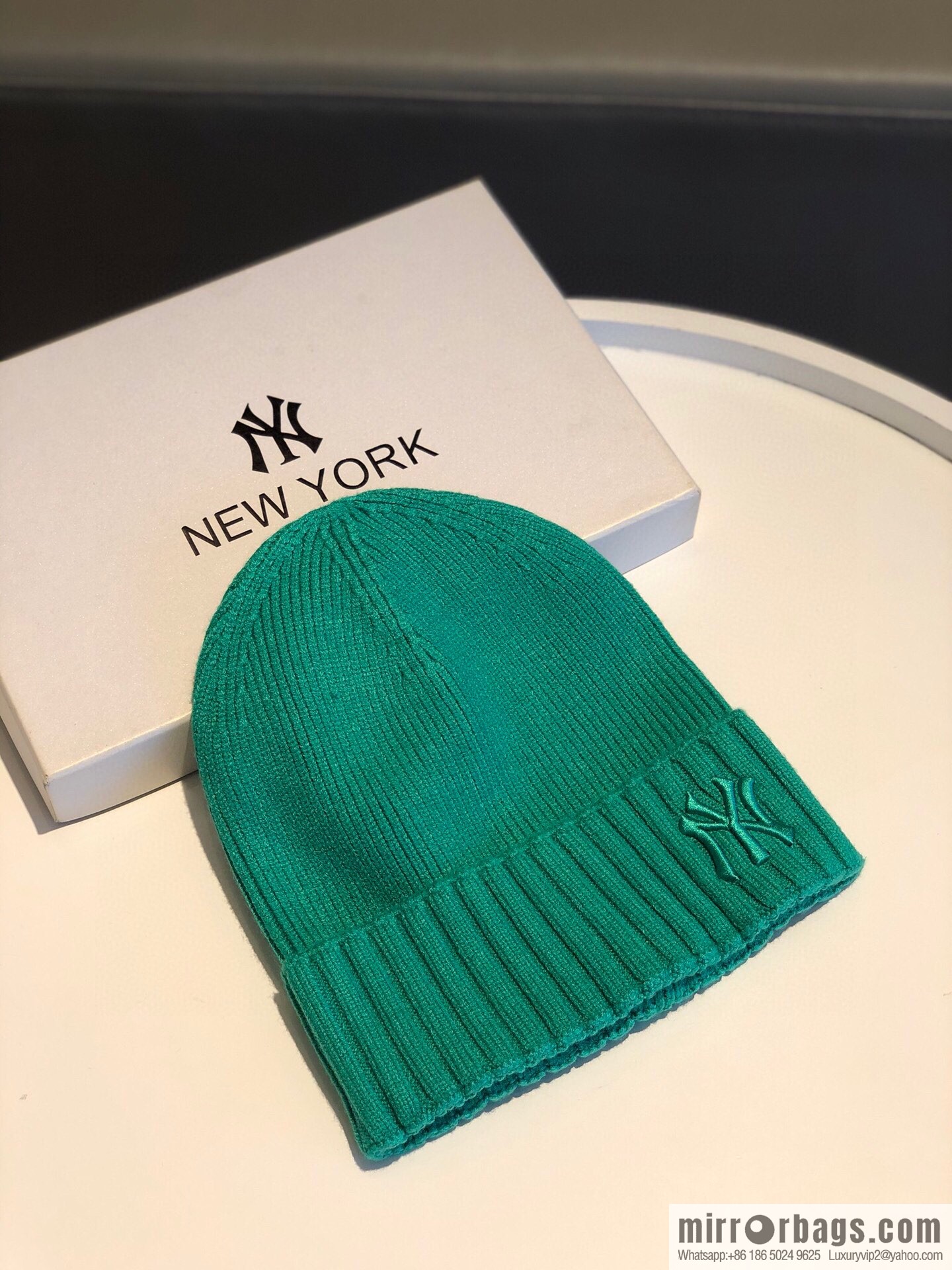 MLB-NY Plush thermal wool knitted hat