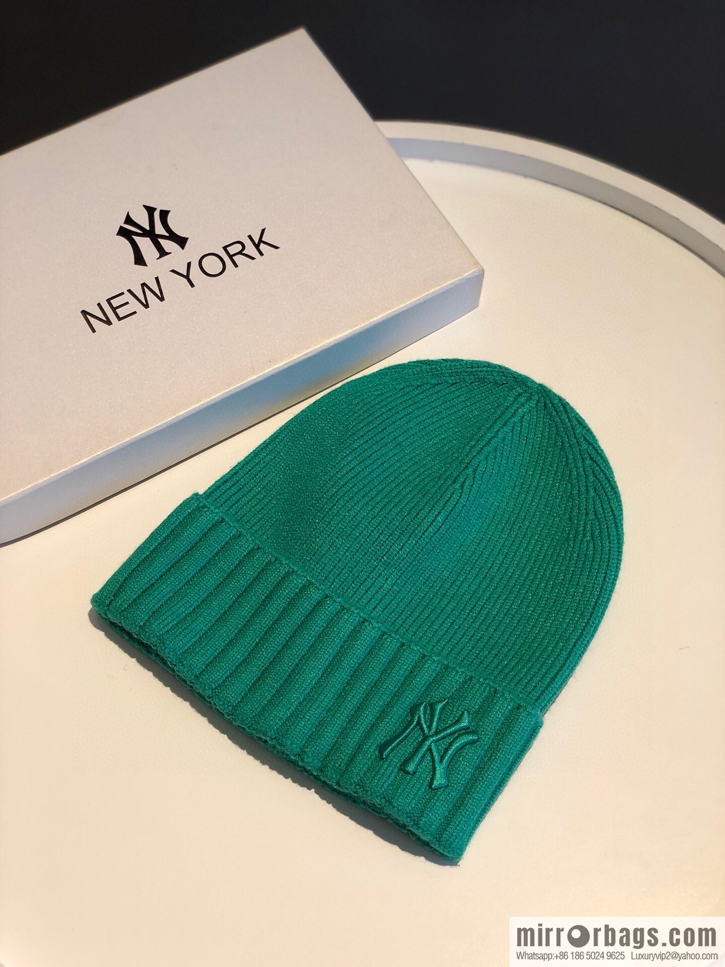 MLB-NY Plush thermal wool knitted hat