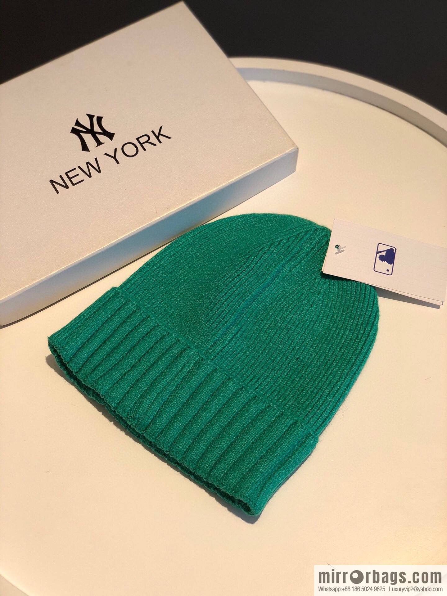 MLB-NY Plush thermal wool knitted hat