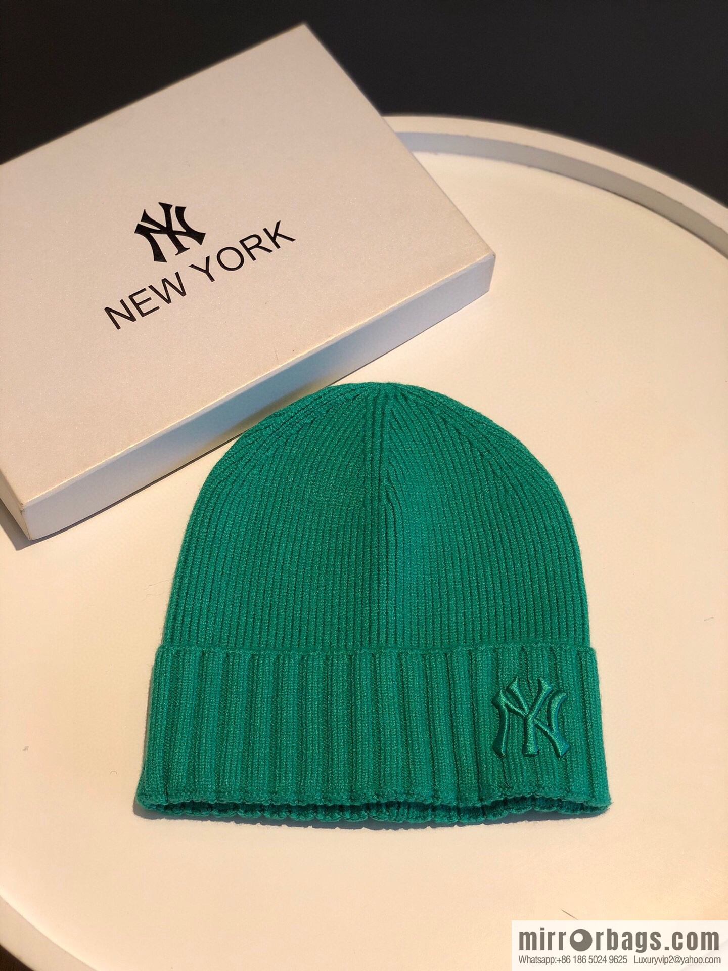 MLB-NY Plush thermal wool knitted hat
