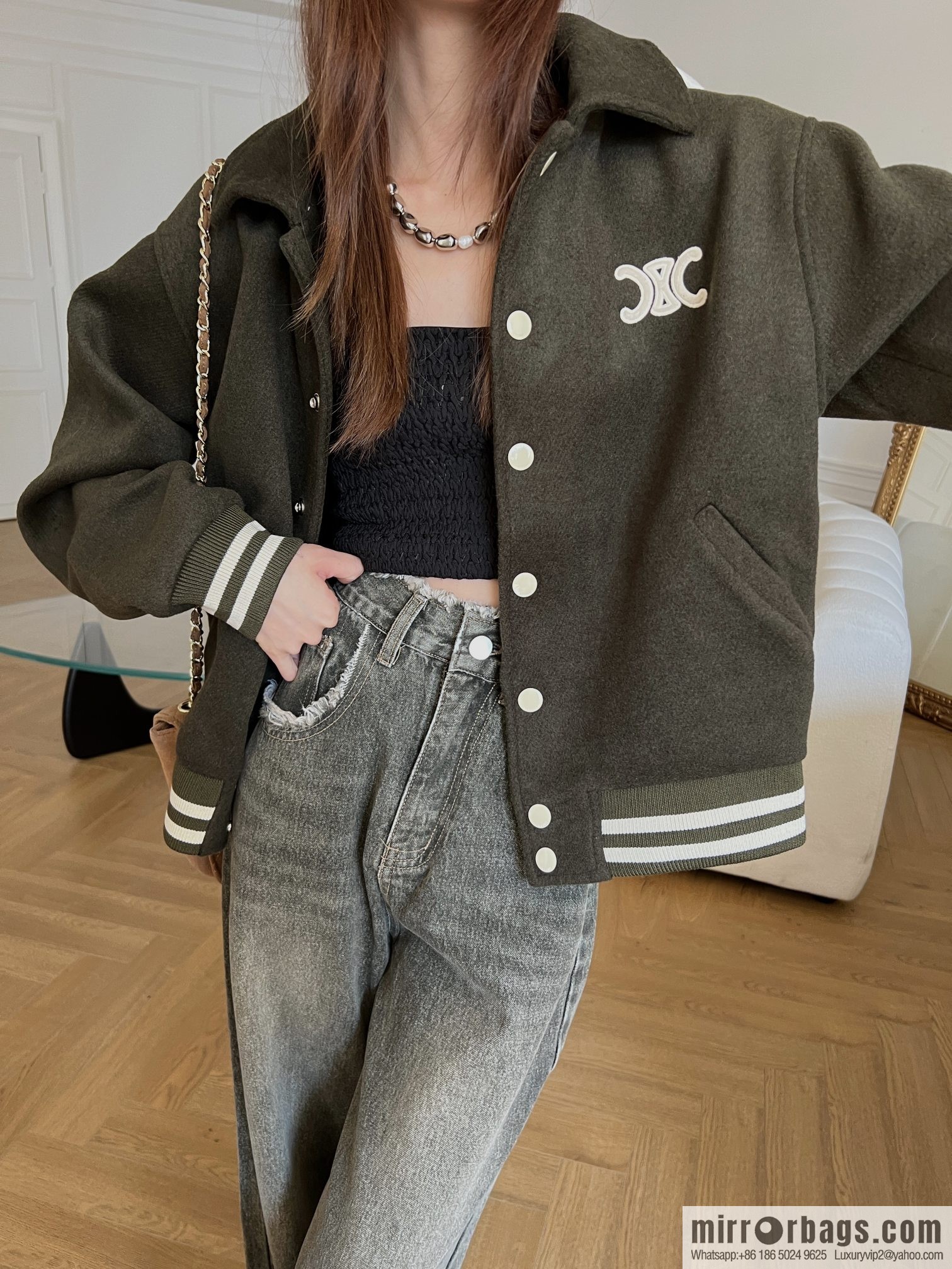 2022 𝐂𝐞𝐥𝐢𝐧* ◄ 2022 SS Autumn and Winter New Product - Arc de Triomphe Cloth Embroidered Jacket