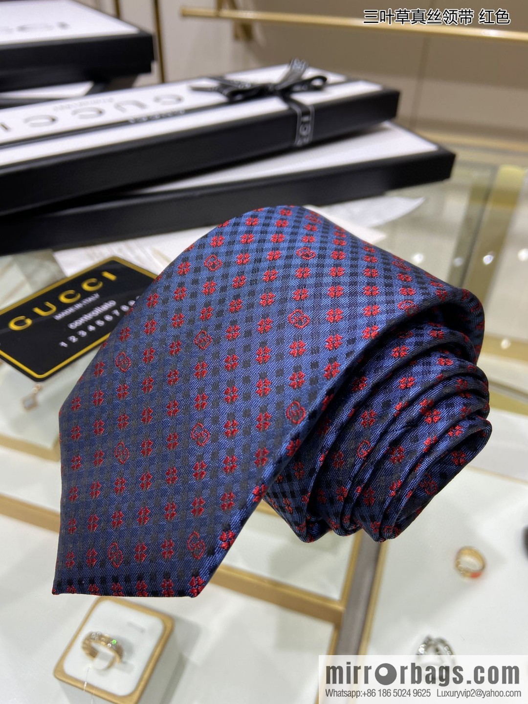 GUCCI Gucci 100% Top Jacquard Silk Clover Tie