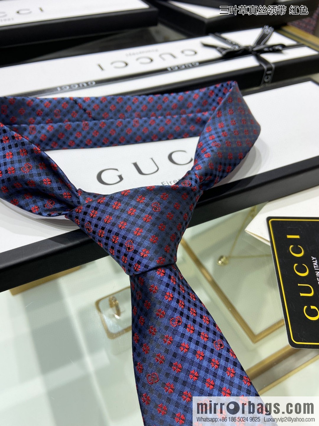 GUCCI Gucci 100% Top Jacquard Silk Clover Tie