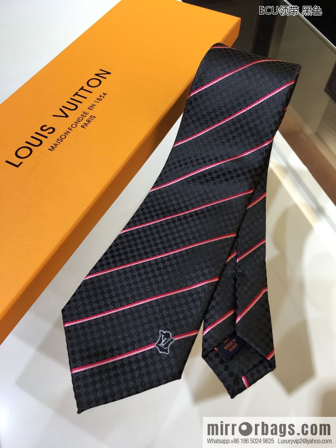 LV Louis Vuitton 100% Top Jacquard Silk ECU Tie M70176