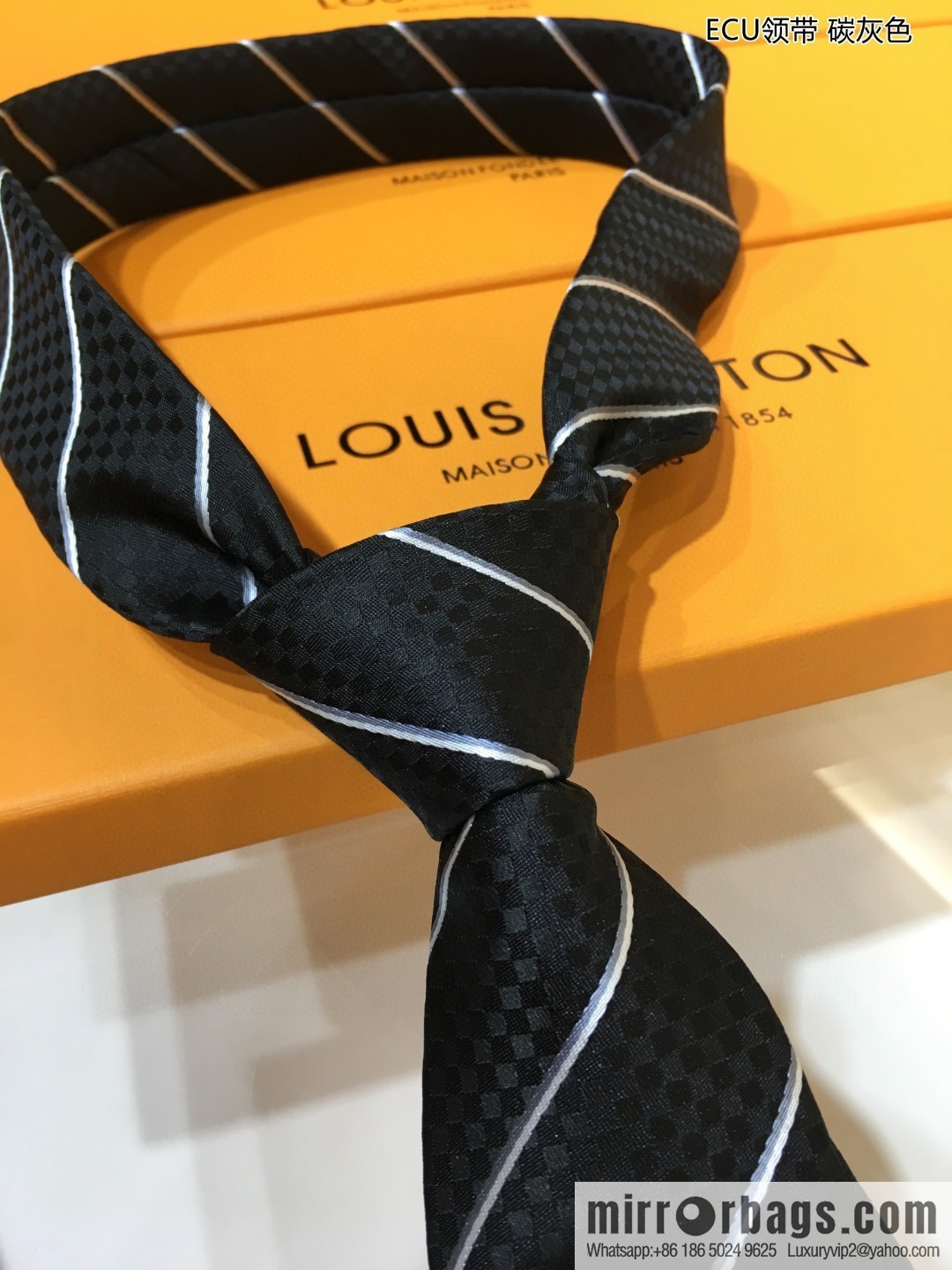 LV Louis Vuitton 100% Top Jacquard Silk ECU Tie M78758