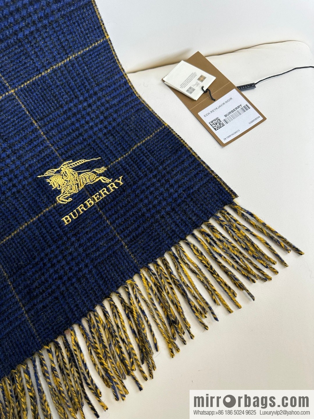 Burberry 23 autumn and winter new products, classic embroidered double-sided yarn-dyed checked scarf