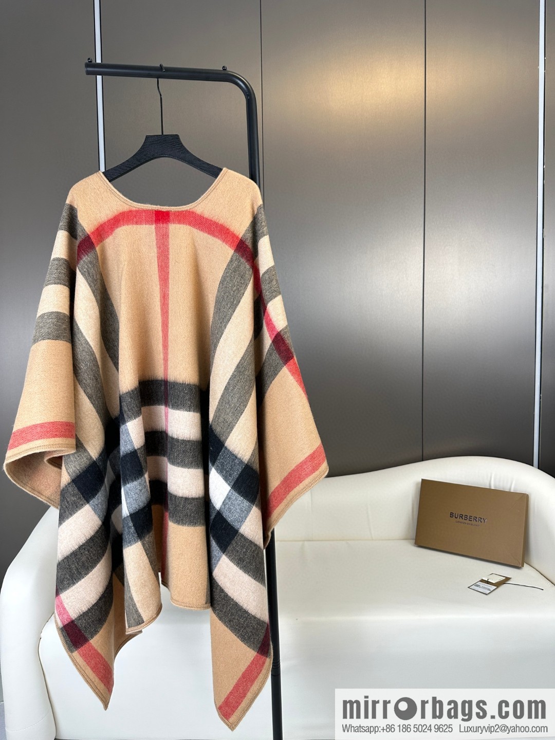 Burberry, cashmere double-sided cape