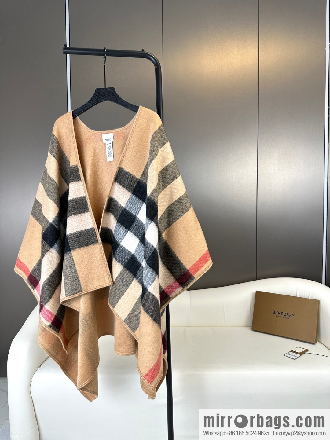 Burberry, cashmere double-sided cape