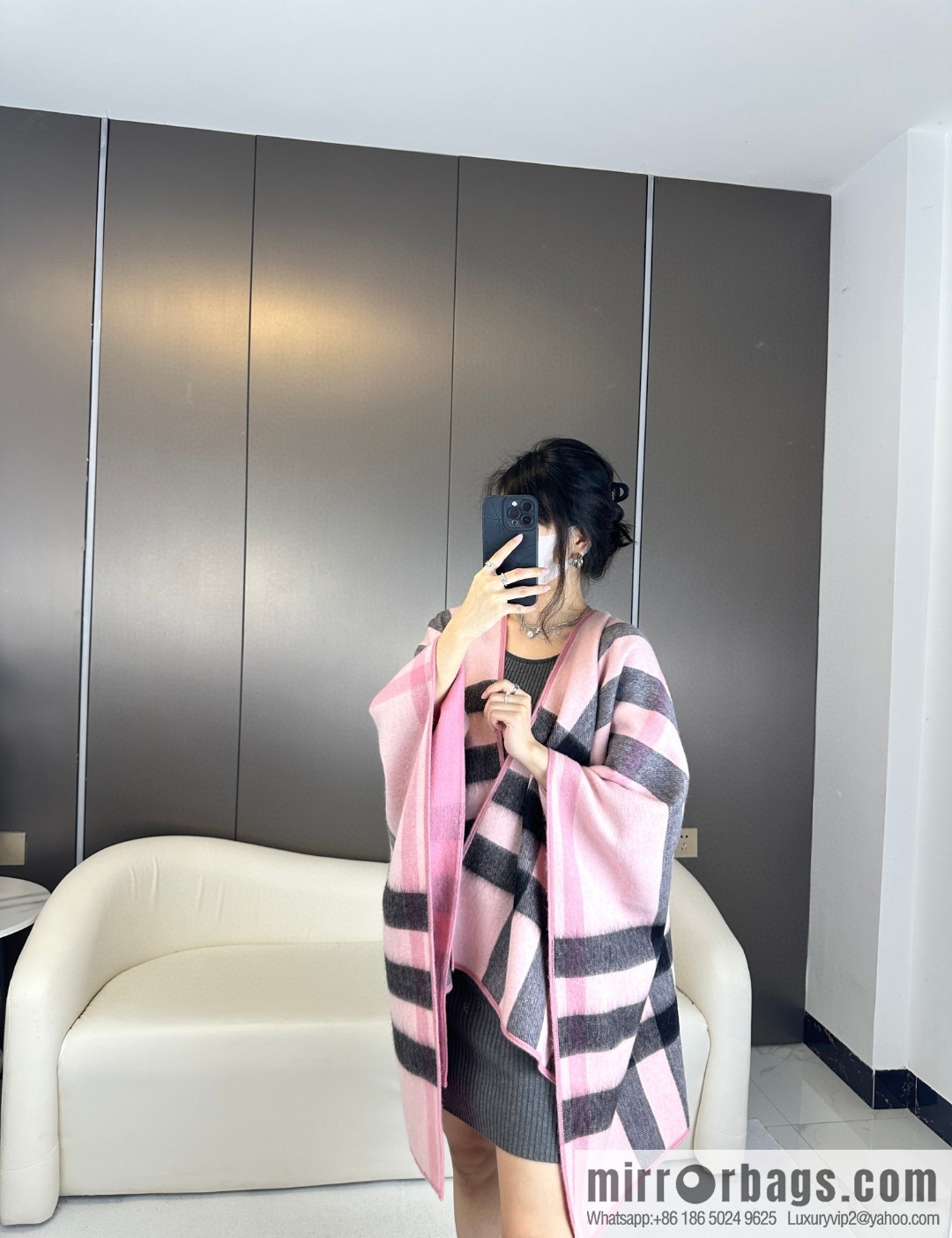 Burberry, cashmere double-sided cape