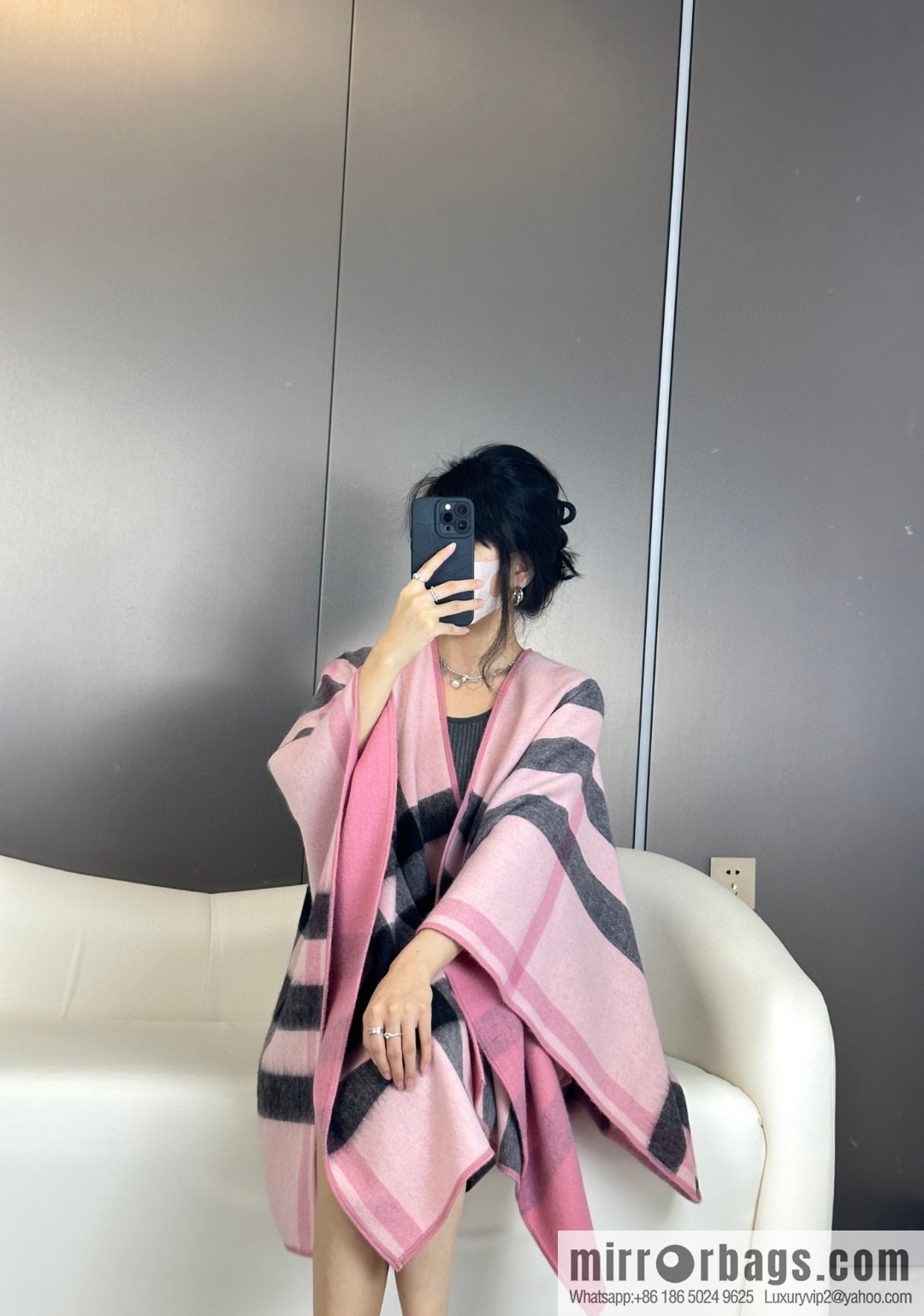 Burberry, cashmere double-sided cape