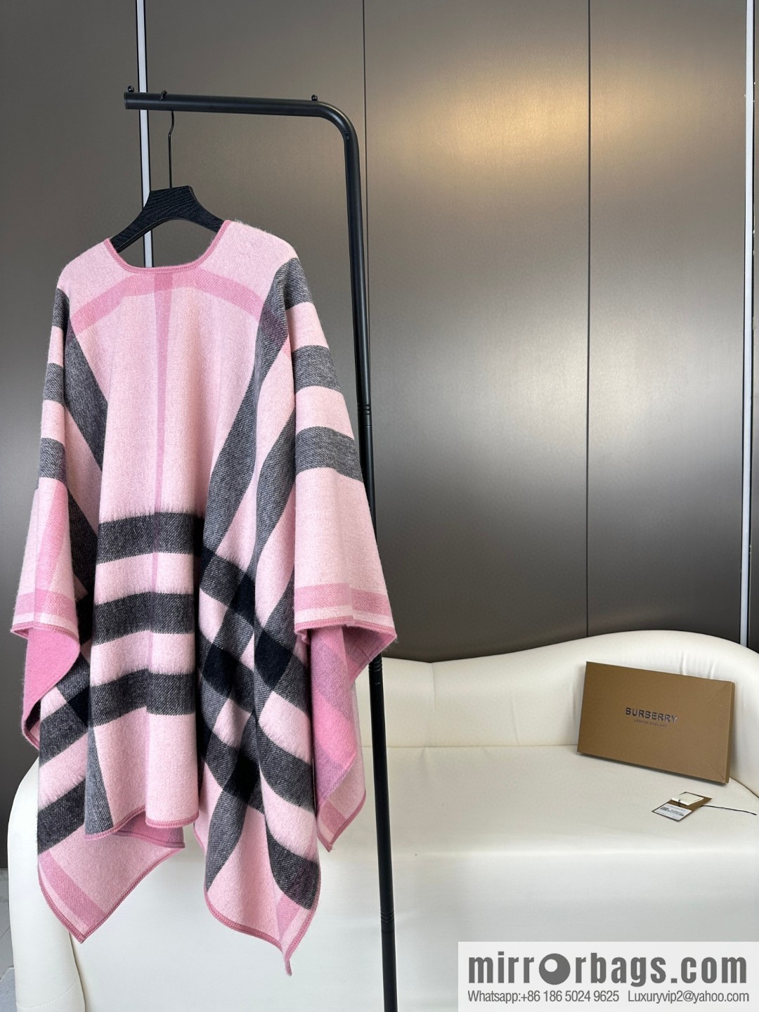 Burberry, cashmere double-sided cape