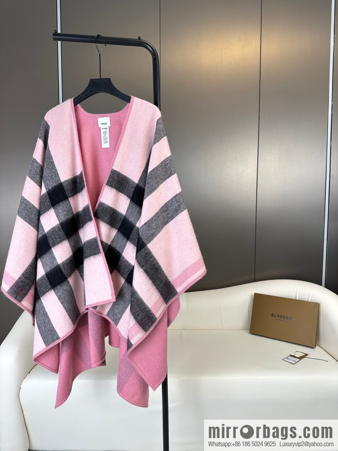 Burberry, cashmere double-sided cape