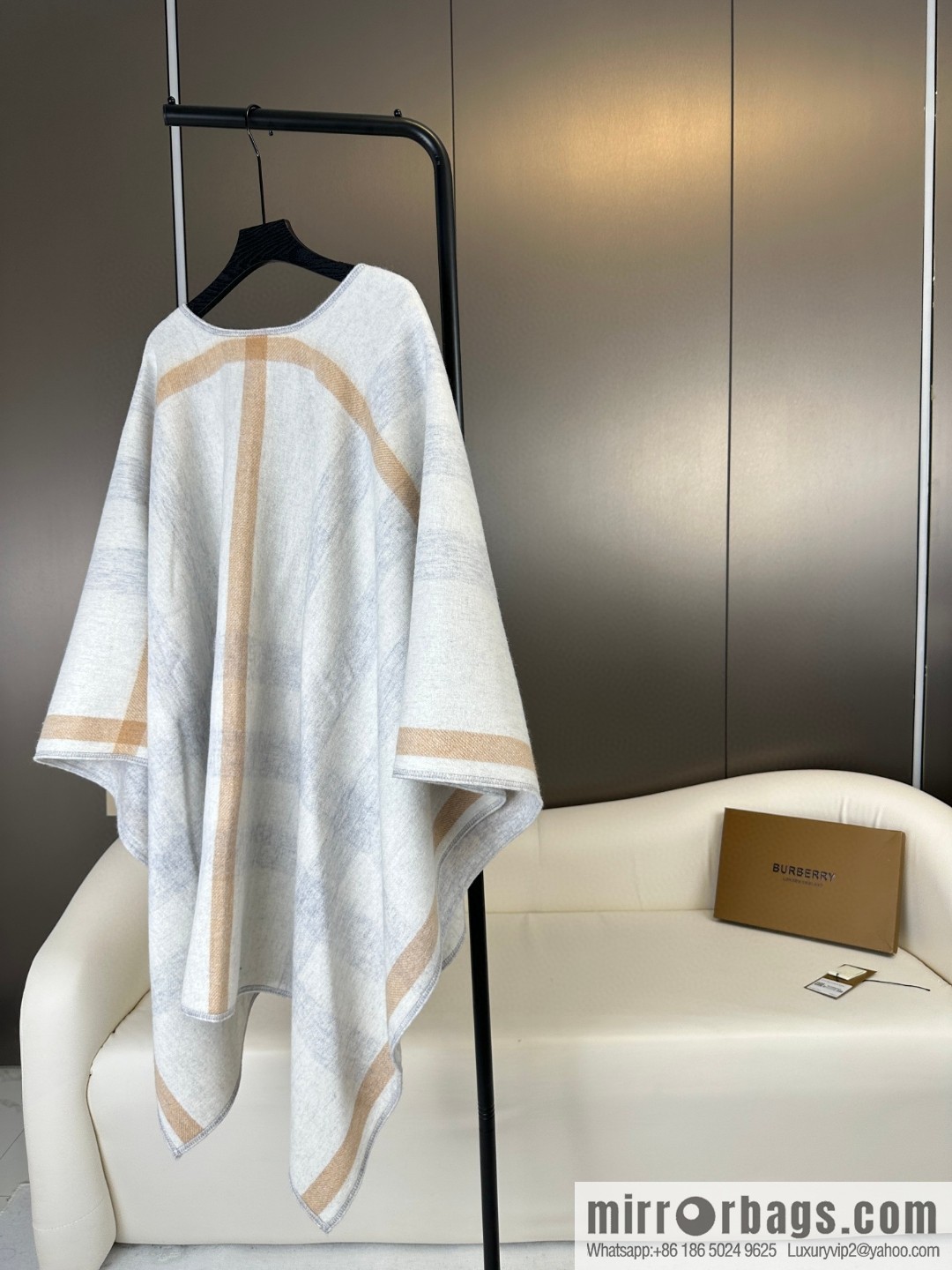 Burberry, cashmere double-sided cape