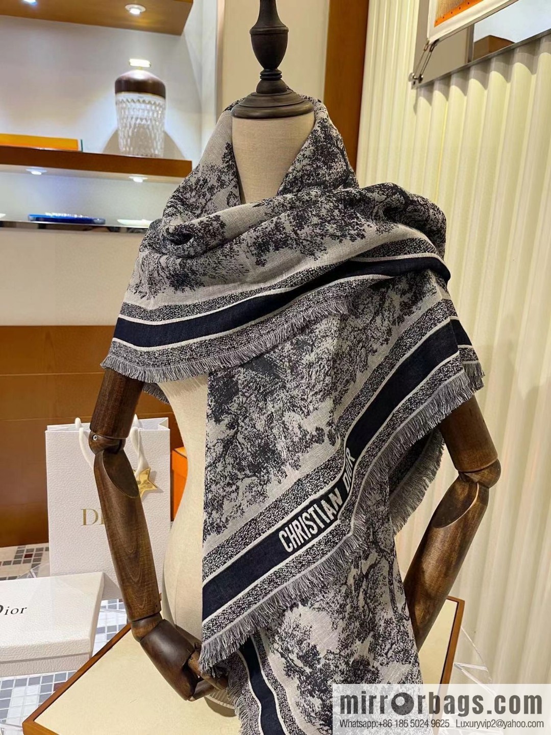 DIOR printed pattern scarf