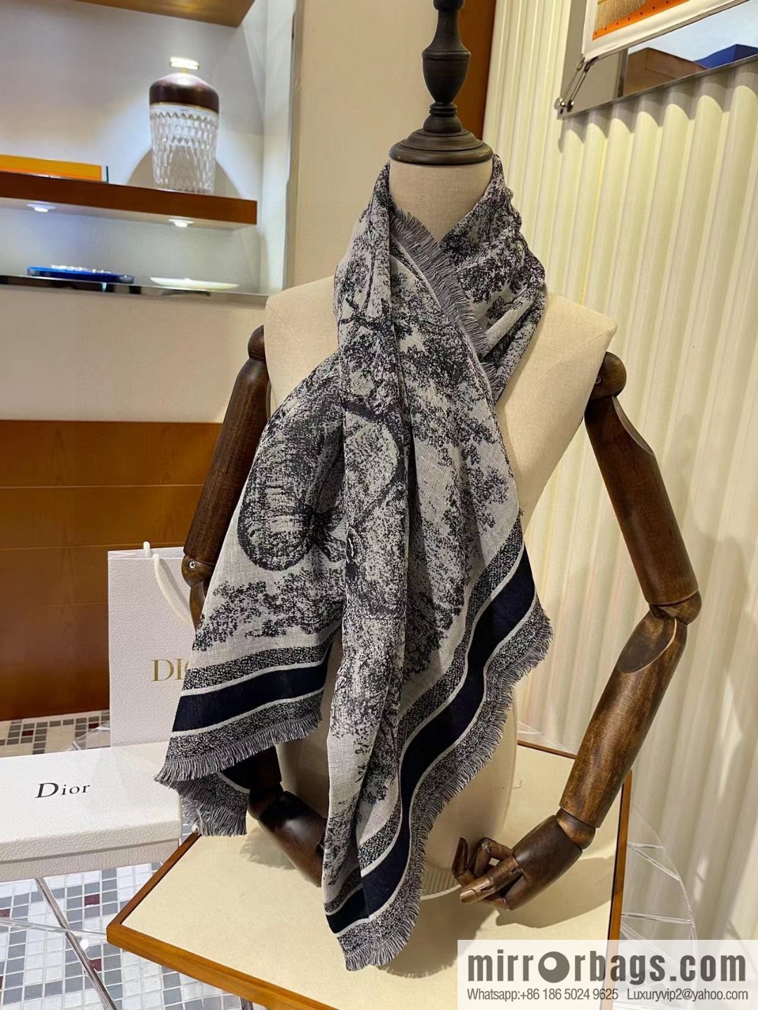 DIOR printed pattern scarf