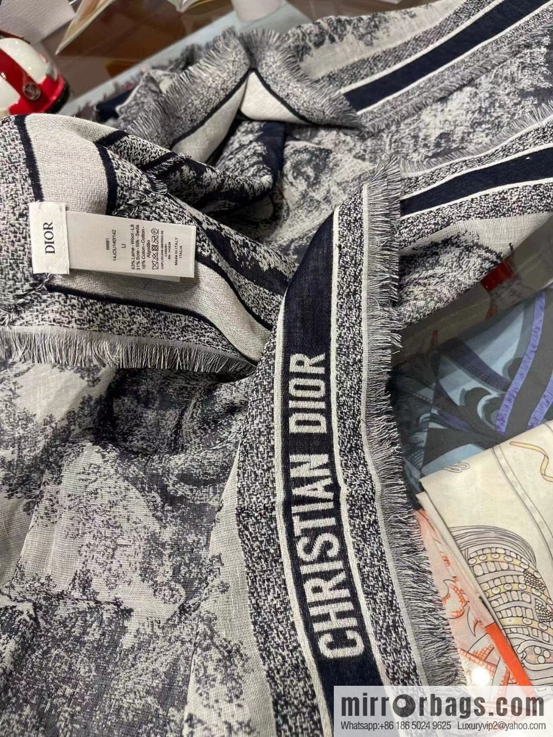 DIOR printed pattern scarf