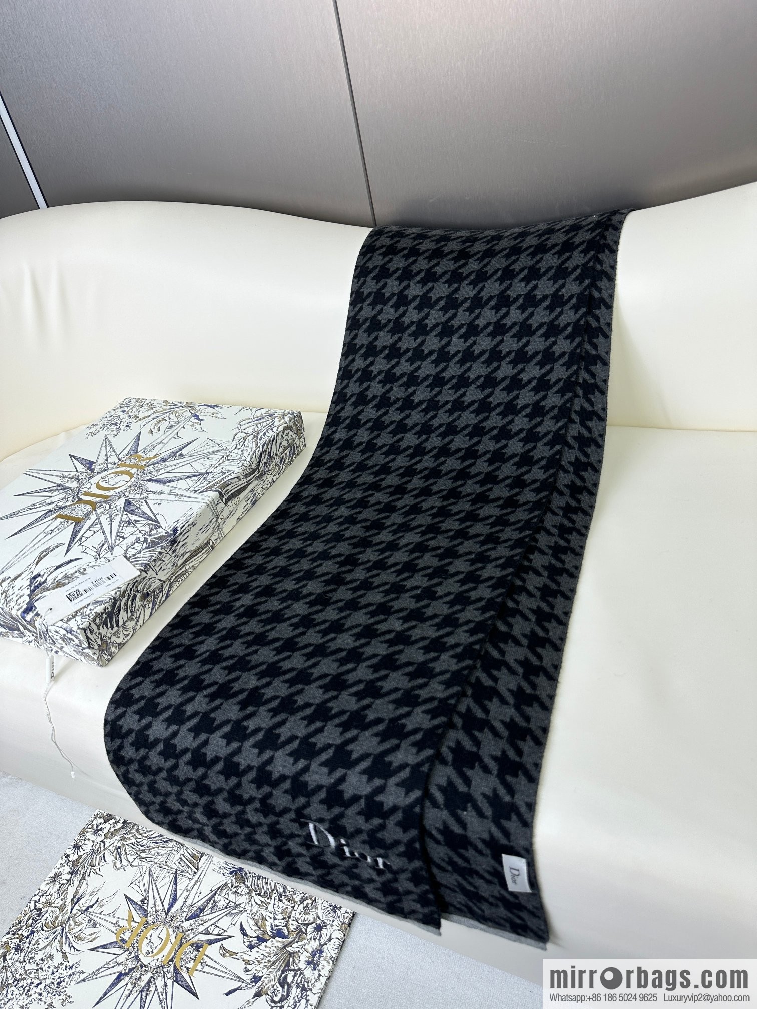 DIOR 2023 Thousand Birds Jacquard, Men's and Women's Knitted Cashmere Scarf