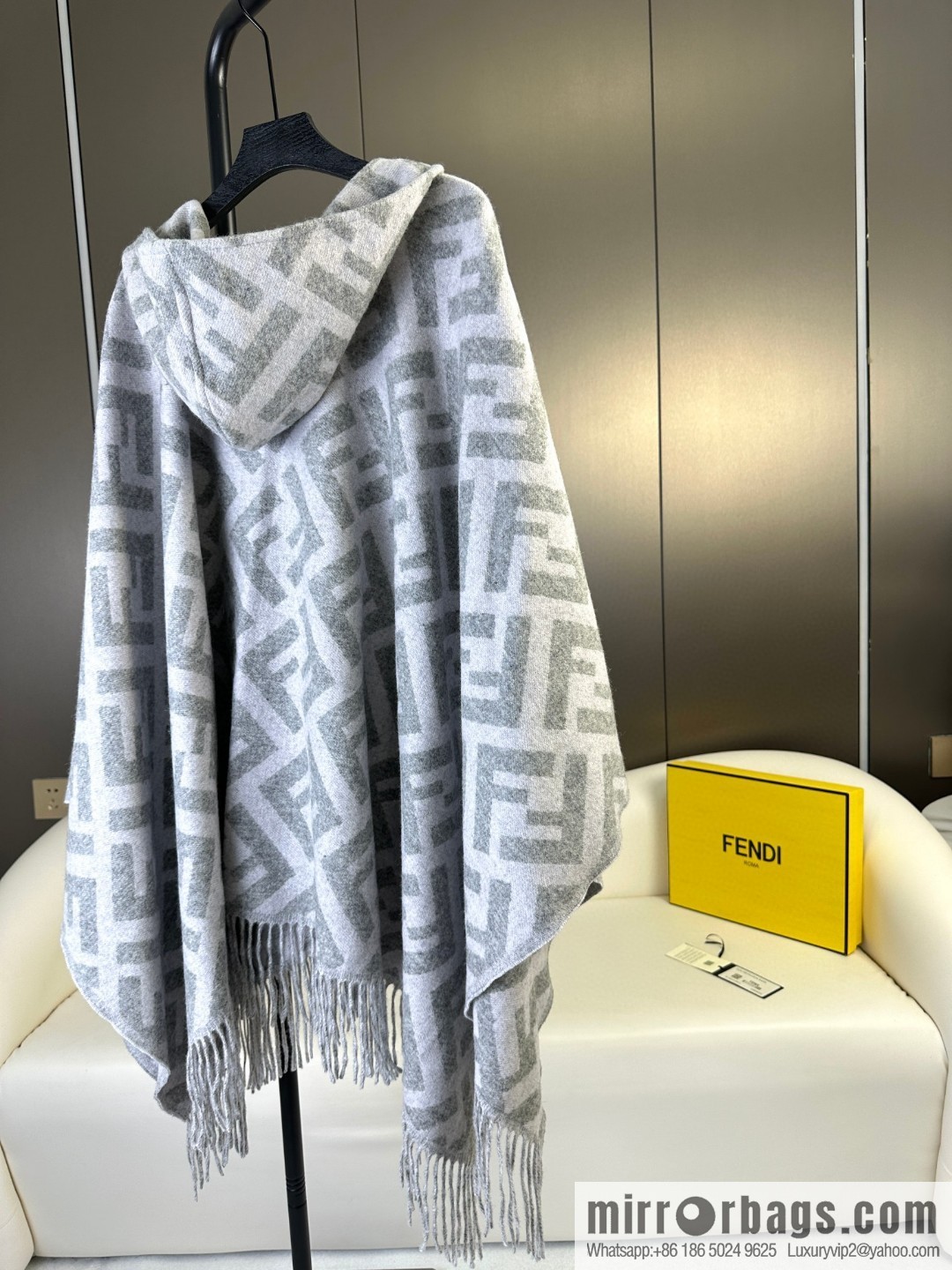 Fendi limited edition hooded cape shawl