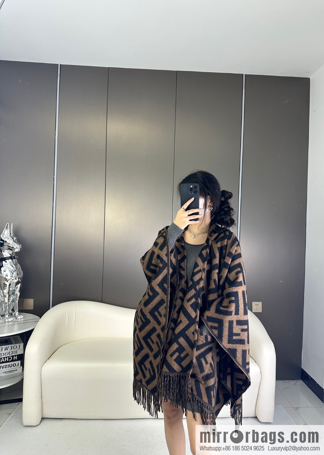 Fendi limited edition hooded cape shawl