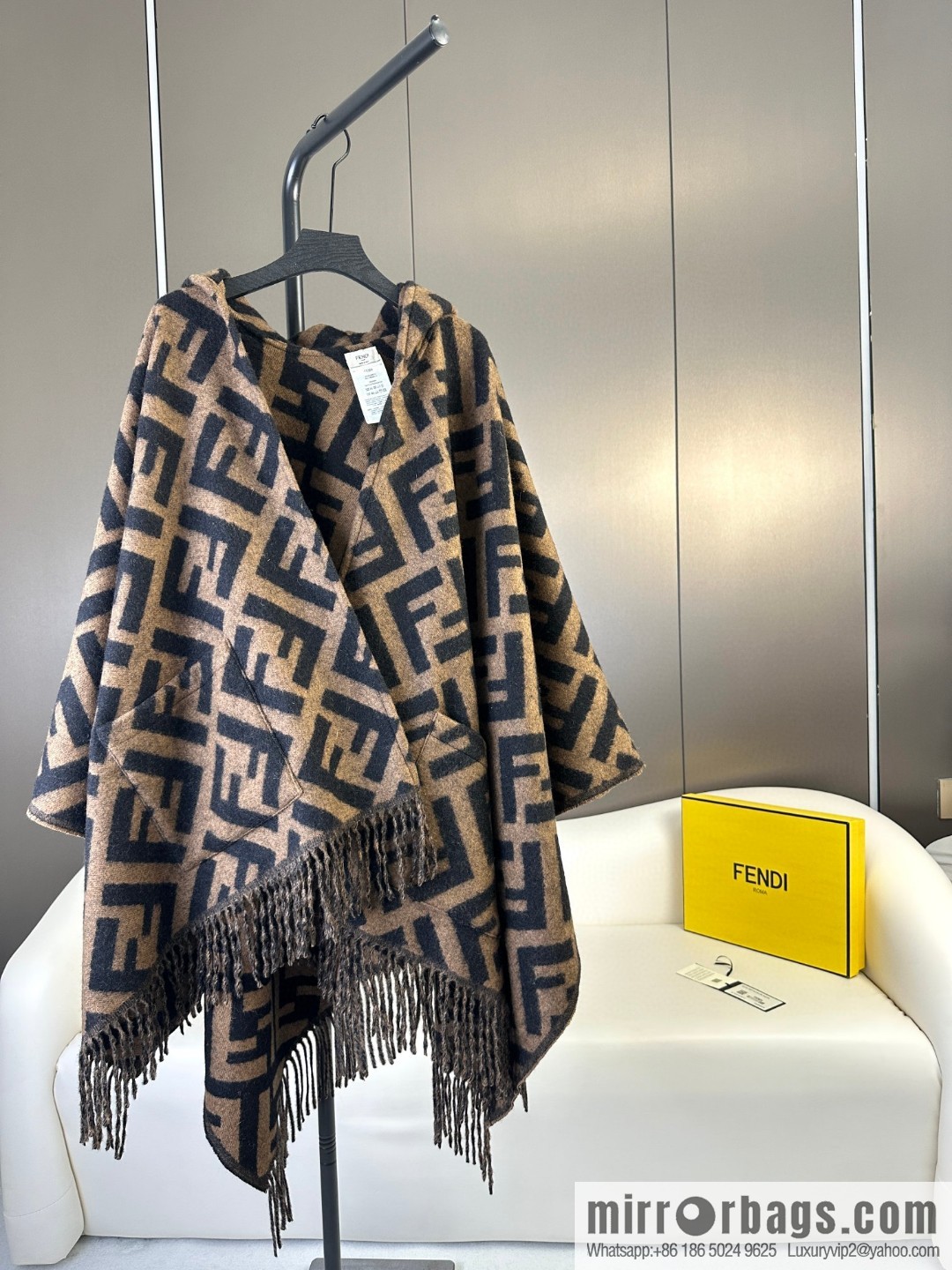 Fendi limited edition hooded cape shawl