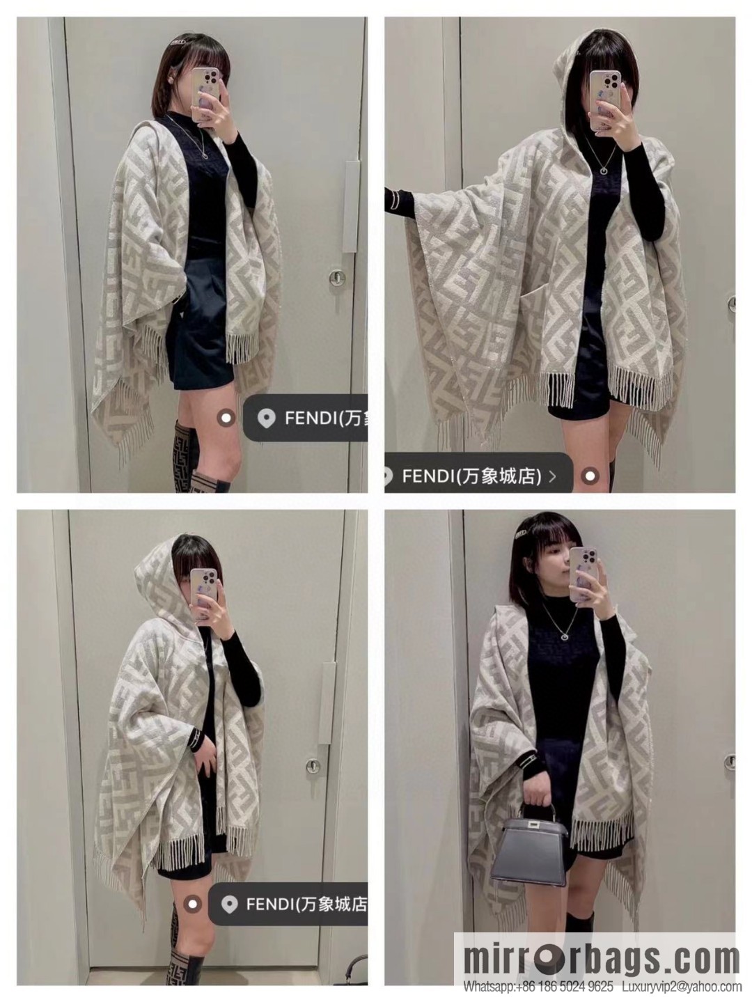 Fendi limited edition hooded cape shawl