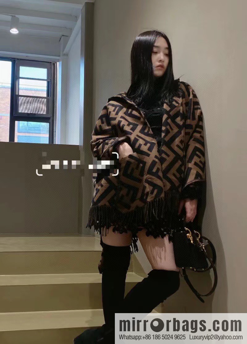 Fendi limited edition hooded cape shawl