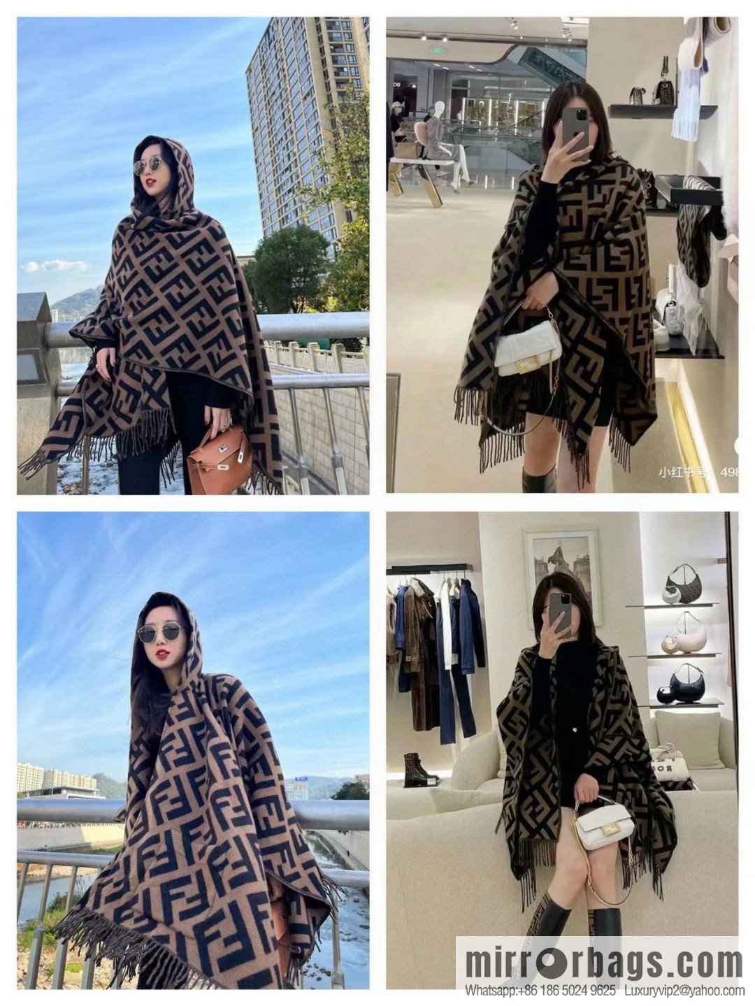 Fendi limited edition hooded cape shawl